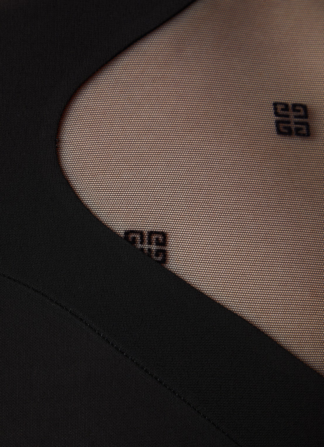Givenchy Body van mesh met flock logoprint - detail 3 zwart
