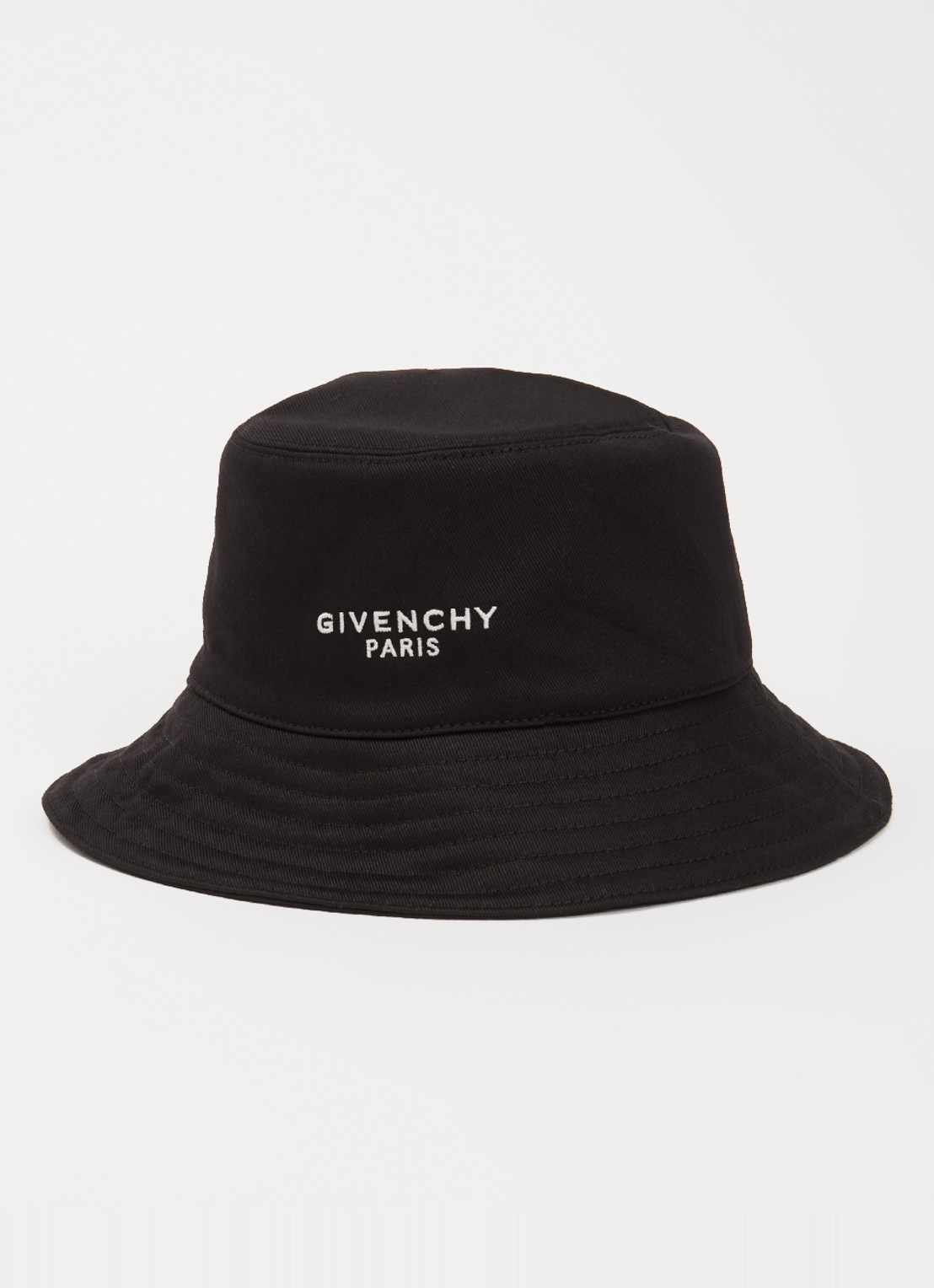 Givenchy Bucket hoed met logoborduring - voorkant zwart