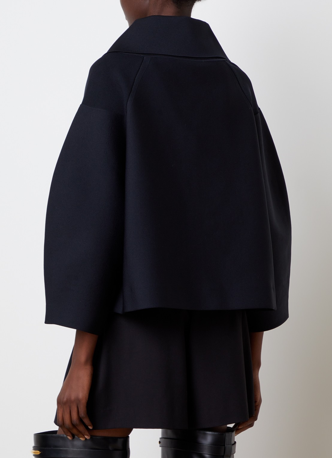 Givenchy Cocoon jack met ballonmouw - achterkant 4 zwart