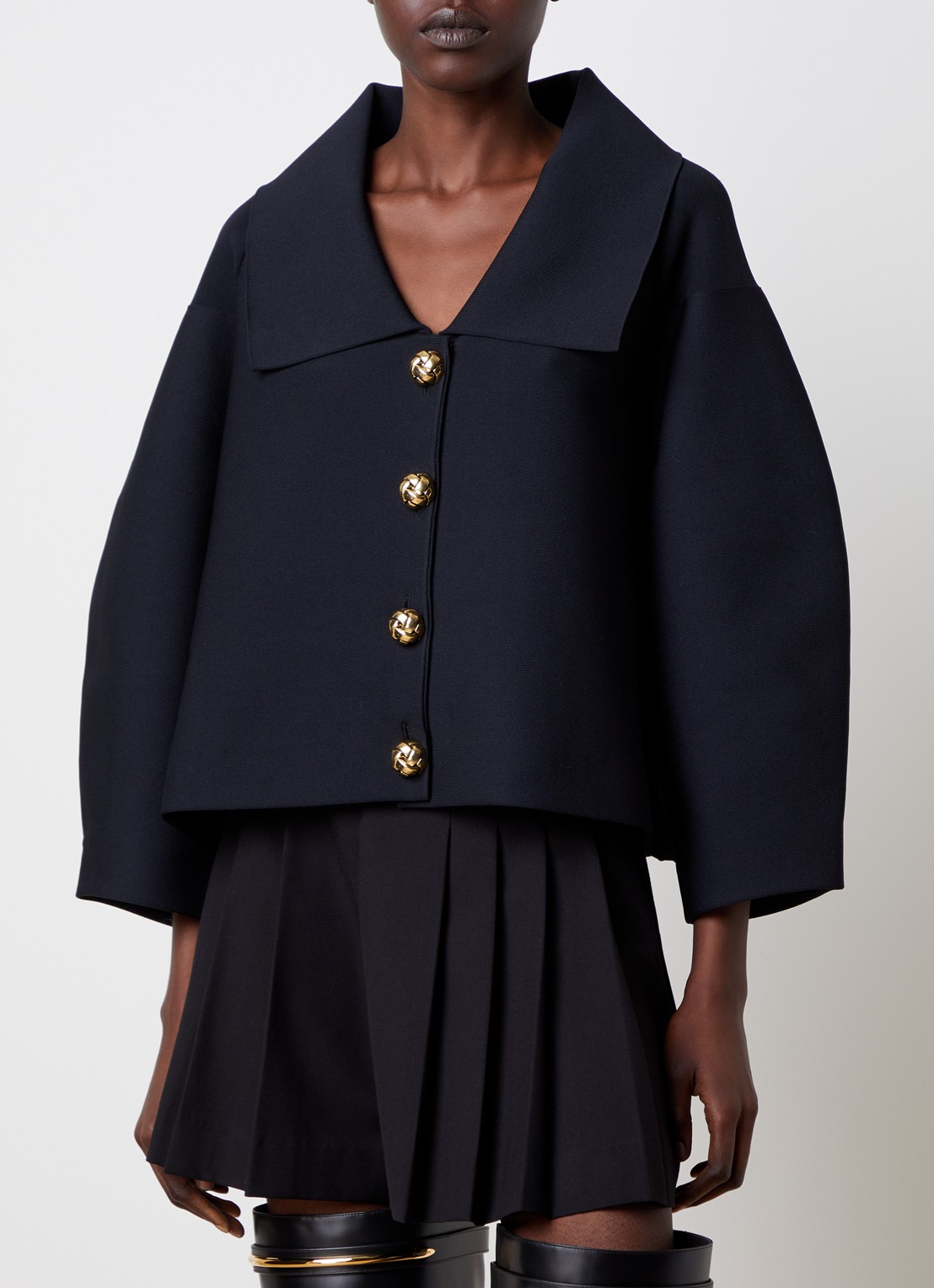 Givenchy Cocoon jack met ballonmouw - detail zwart