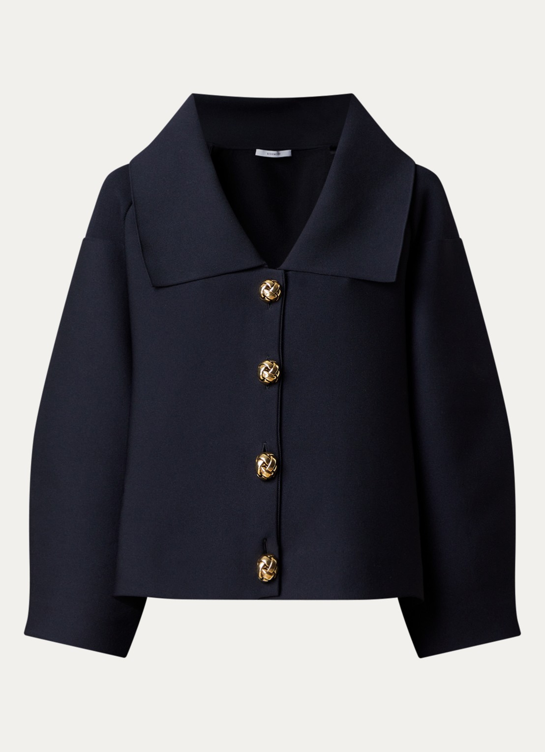 Givenchy Cocoon jack met ballonmouw - voorkant 5 zwart