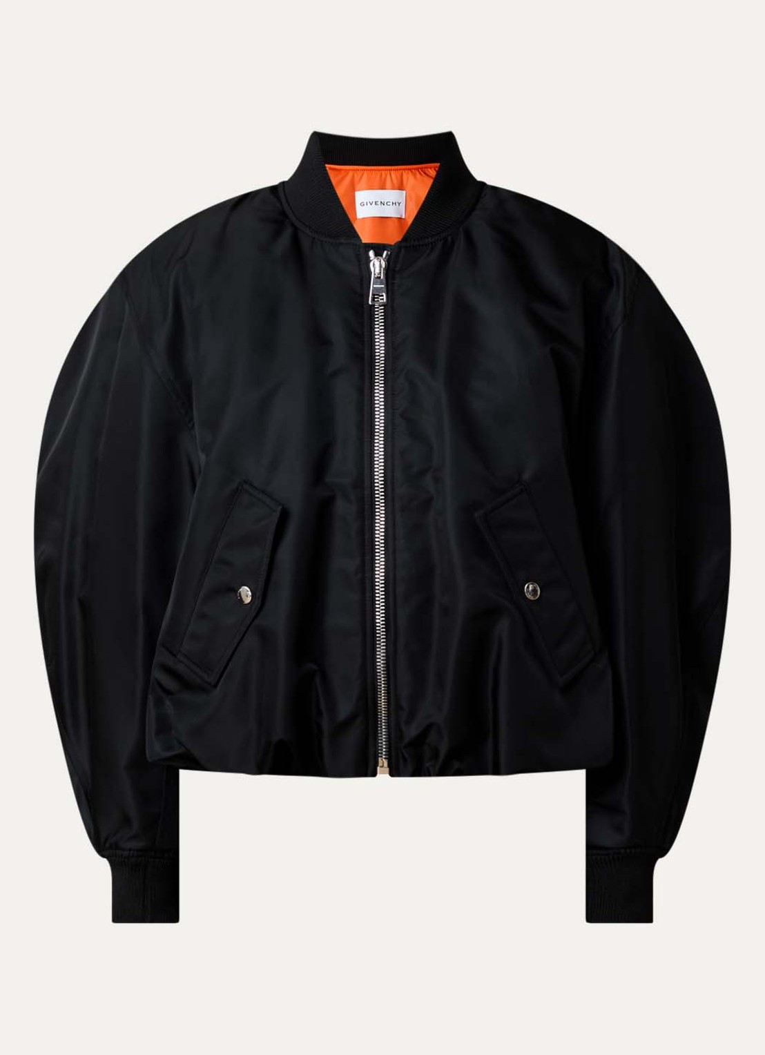 Givenchy Cropped bomberjack met klepzakken - voorkant zwart