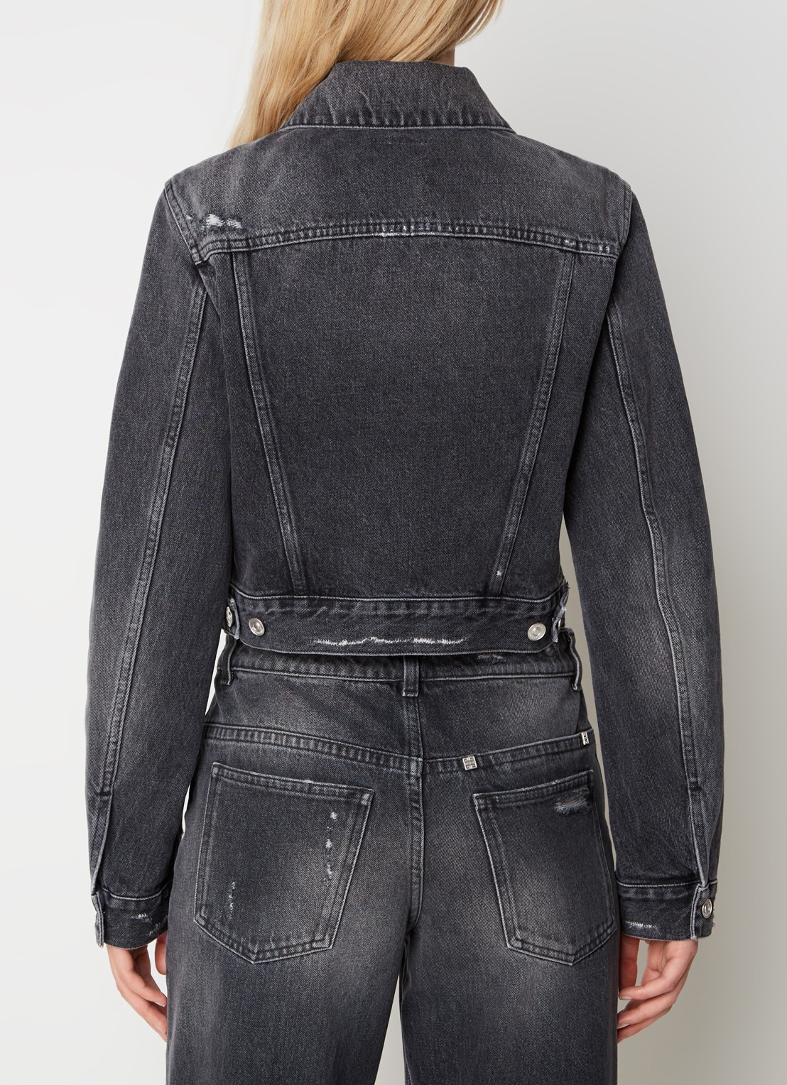 Givenchy Cropped spijkerjas met borstzakken - achterkant zwart
