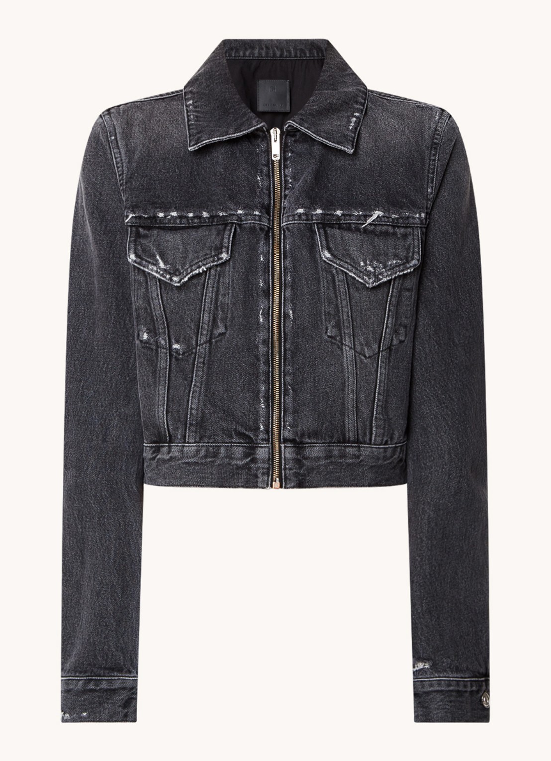 Givenchy Cropped spijkerjas met borstzakken - voorkant 4 zwart
