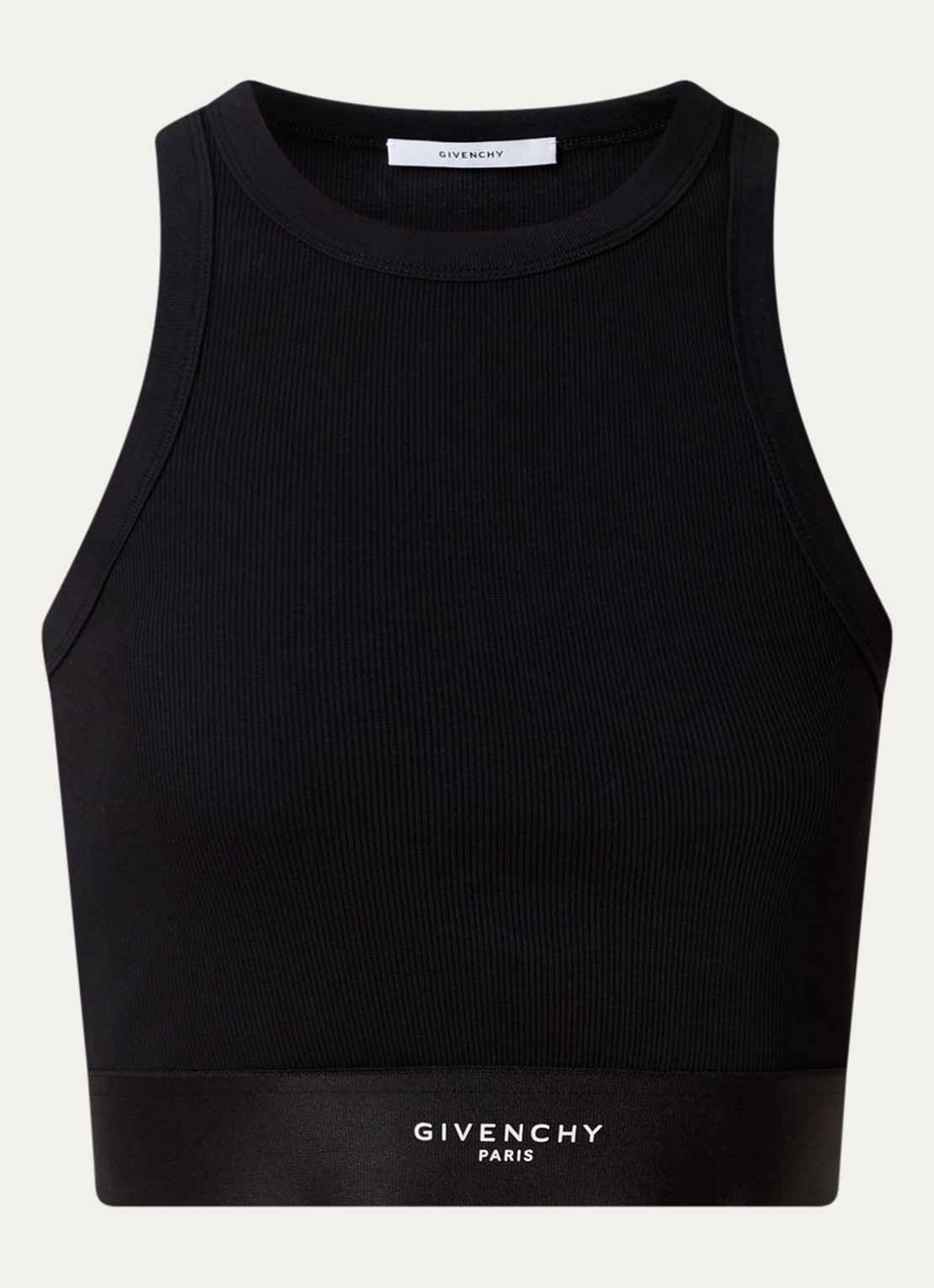 Givenchy Cropped tanktop met logoband - voorkant zwart
