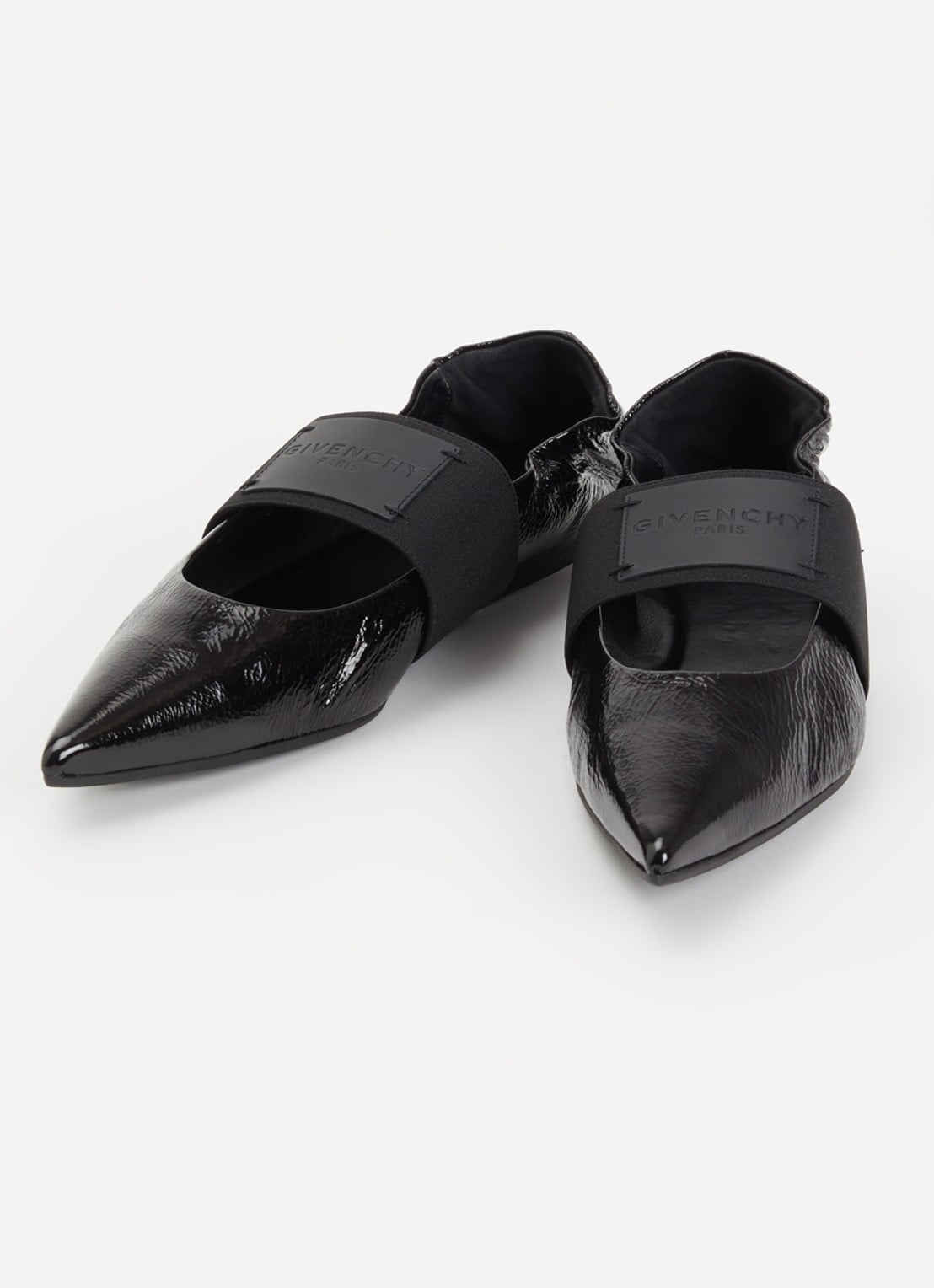 Givenchy Crush ballerina van kalfsleer met lakfinish - detail zwart