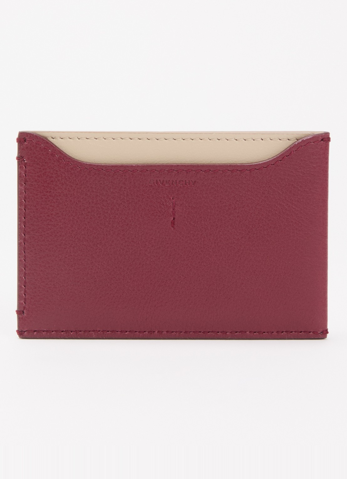 Givenchy Day pasjeshouder van leer - achterkant bordeauxrood