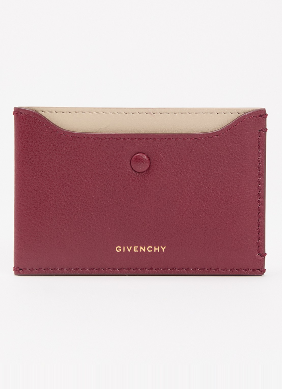 Givenchy Day pasjeshouder van leer - voorkant 2 bordeauxrood