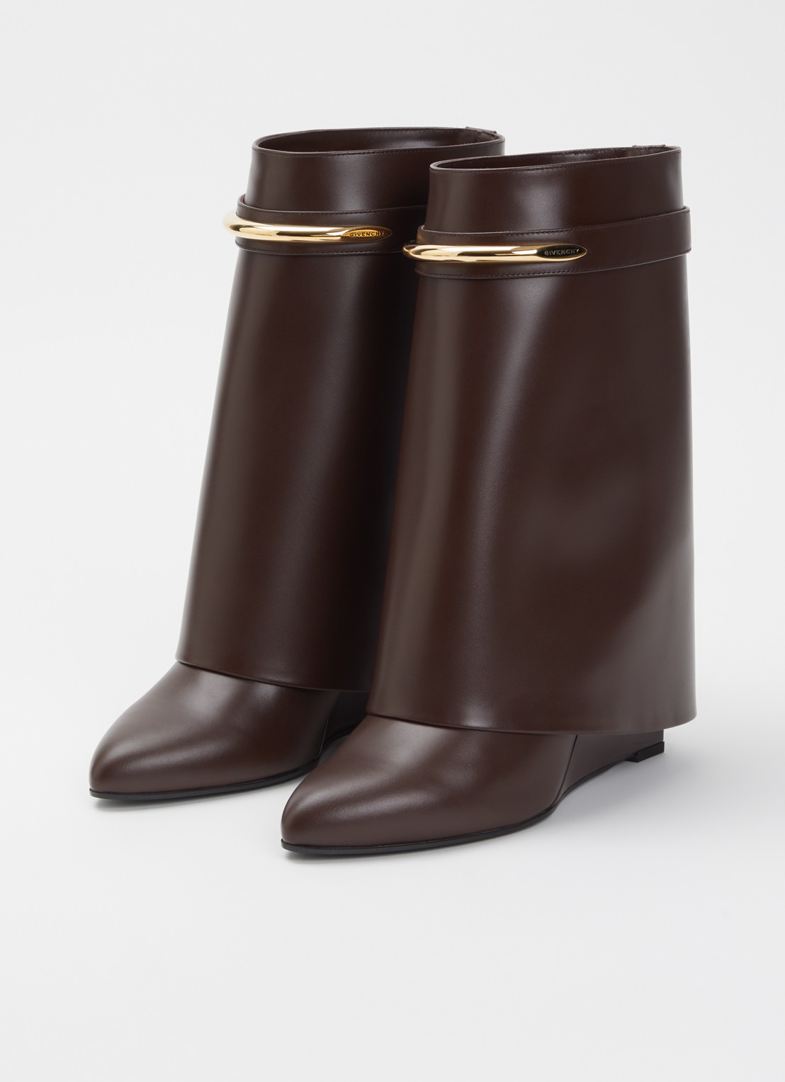 Givenchy Enkellaarsje van kalfsleer - detail kastanjebruin