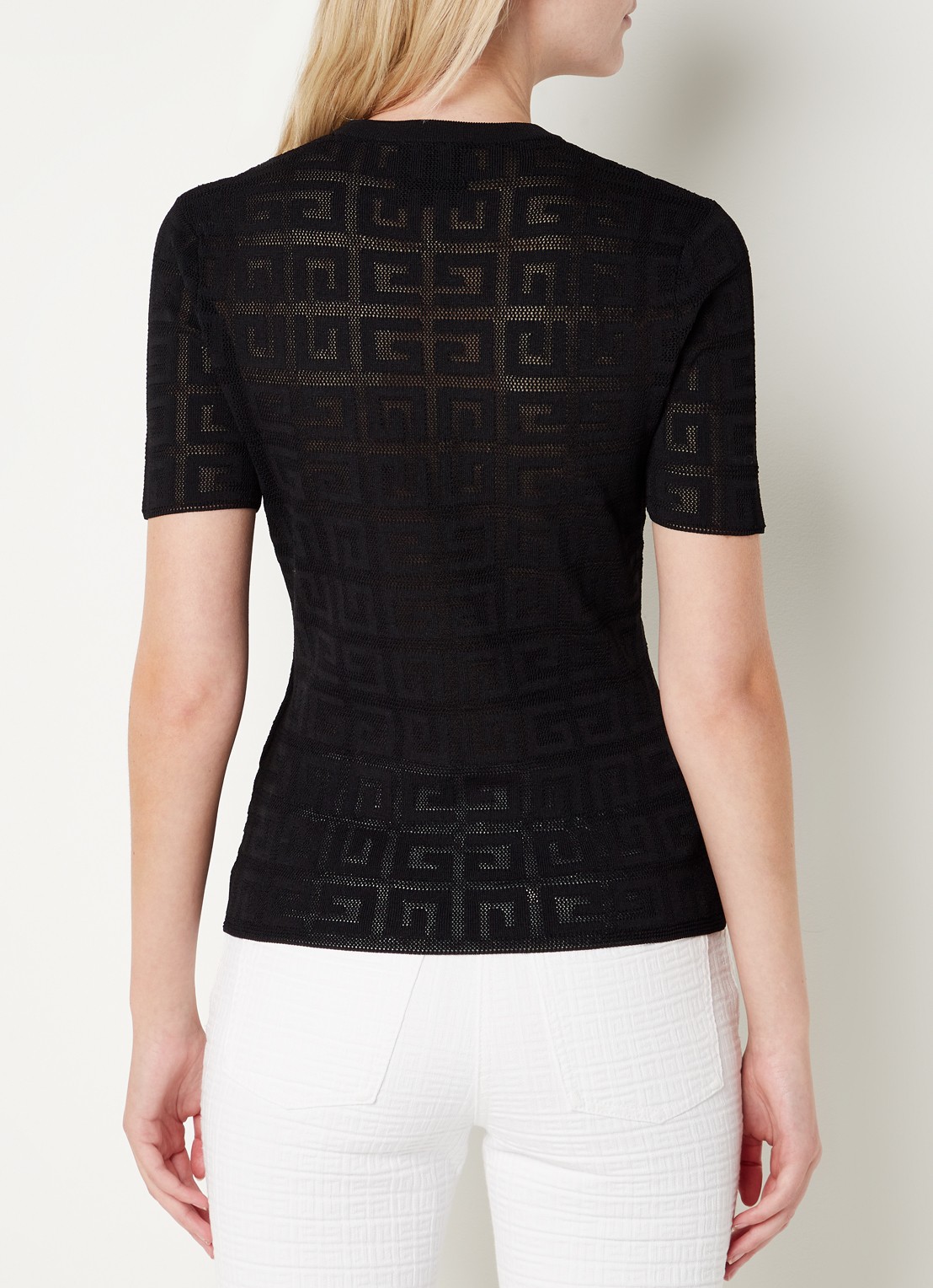 Givenchy Grofgebreide top met ingebreid logo - achterkant 4 zwart