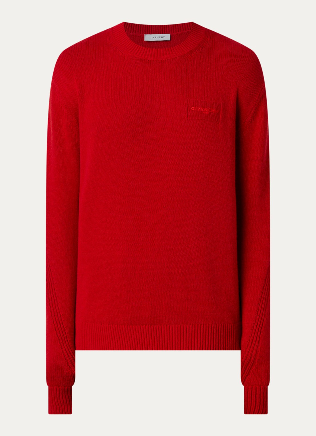 Givenchy Grofgebreide trui in kasjmierblend met logo - voorkant 4 rood
