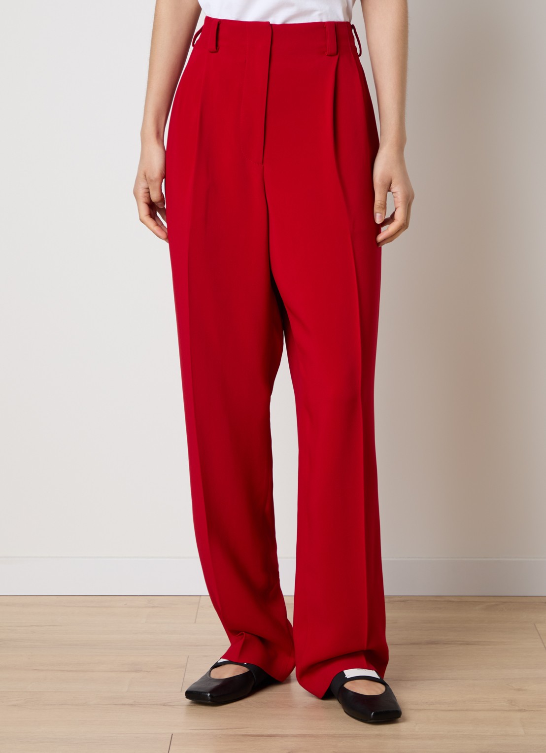 Givenchy High waist straight fit pantalon met steekzakken - detail 2 rood