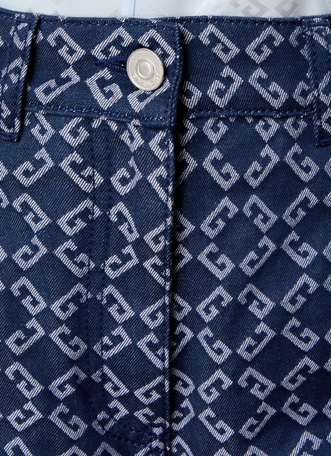 Givenchy High waist straight leg jeans met logoprint - detail 2 indigo