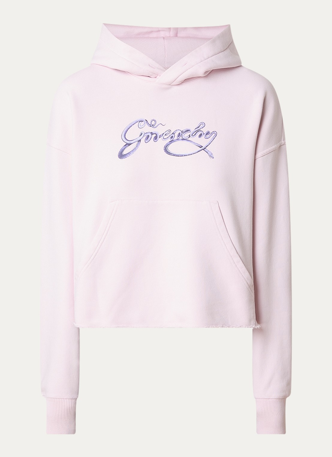 Givenchy Hoodie met logoprint en gerafelde zoom - voorkant 2 lichtroze