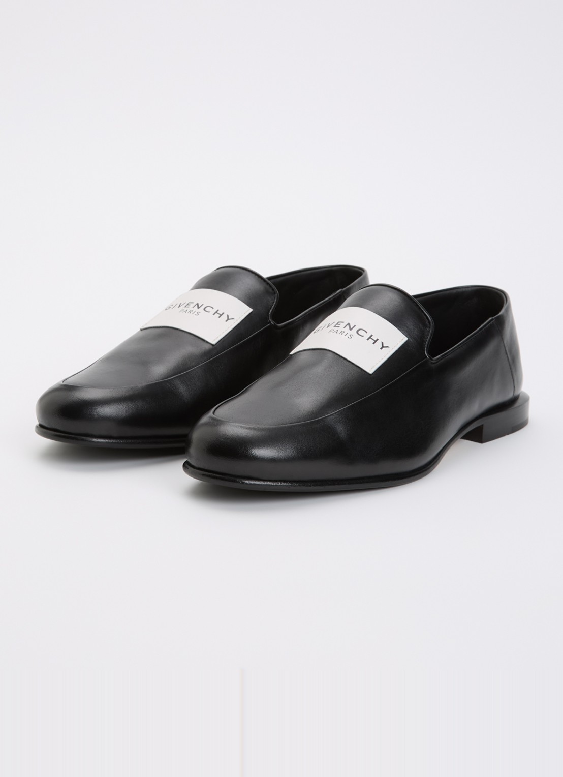 Givenchy Label loafer van lamsleer met logo - detail zwart