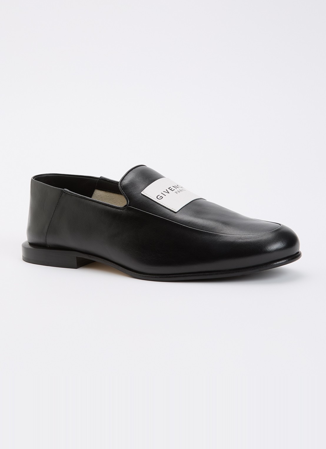 Givenchy Label loafer van lamsleer met logo - voorkant 6 zwart