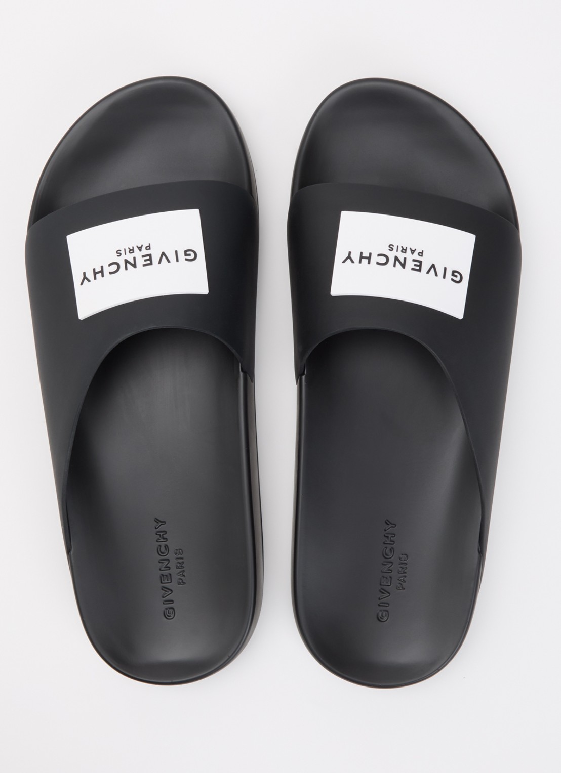 Givenchy Label Slide slipper met logo - detail 3 zwart