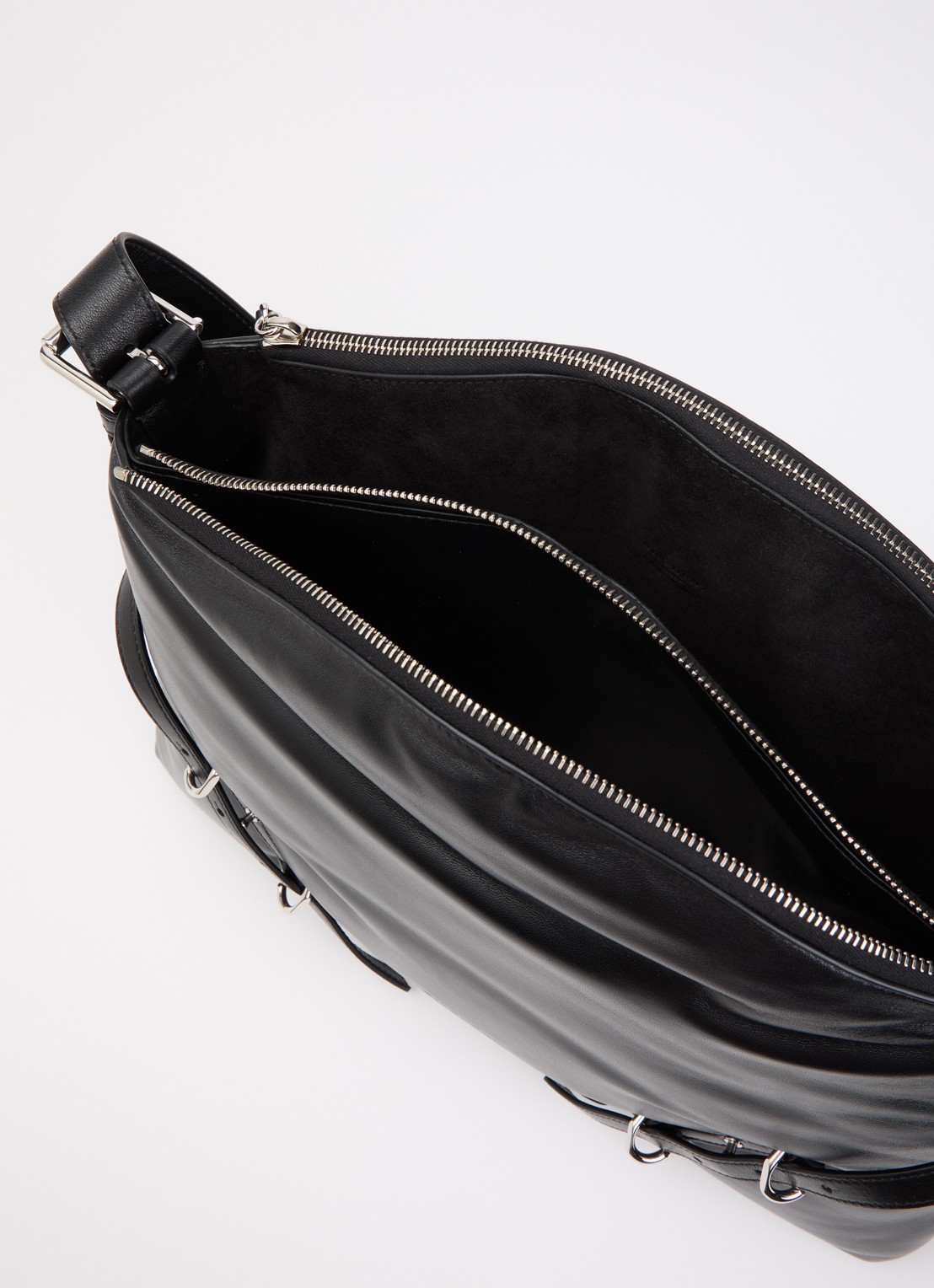 Givenchy Medium Voyou Bomber schoudertas van lamsleer met verstelbare schouderriem - detail 2 zwart