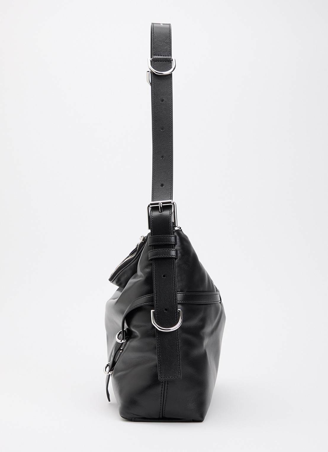Givenchy Medium Voyou Bomber schoudertas van lamsleer met verstelbare schouderriem - detail 3 zwart