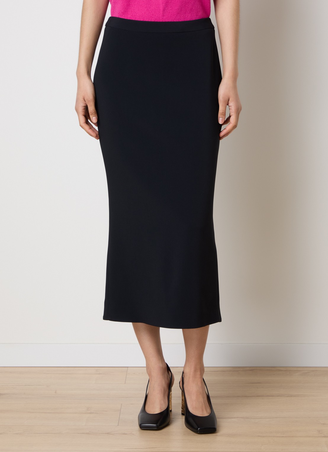 Givenchy Midi kokerrok met asymmetrisch detail - detail zwart