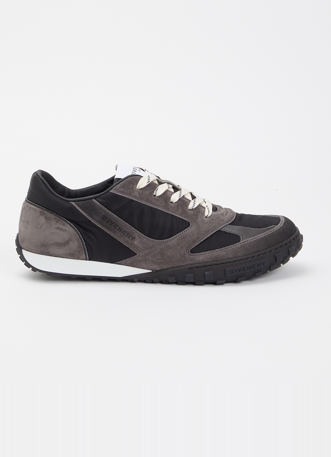 Givenchy New Glide sneaker met details van kalfssuède en logo - voorkant 6 taupe