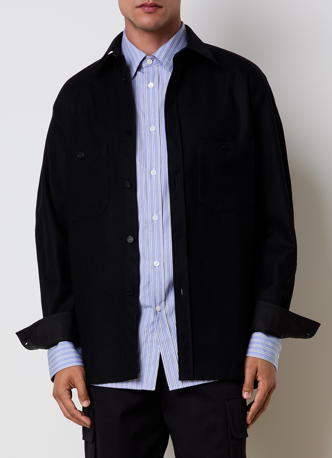 Givenchy Overshirt met borstzakken - detail zwart