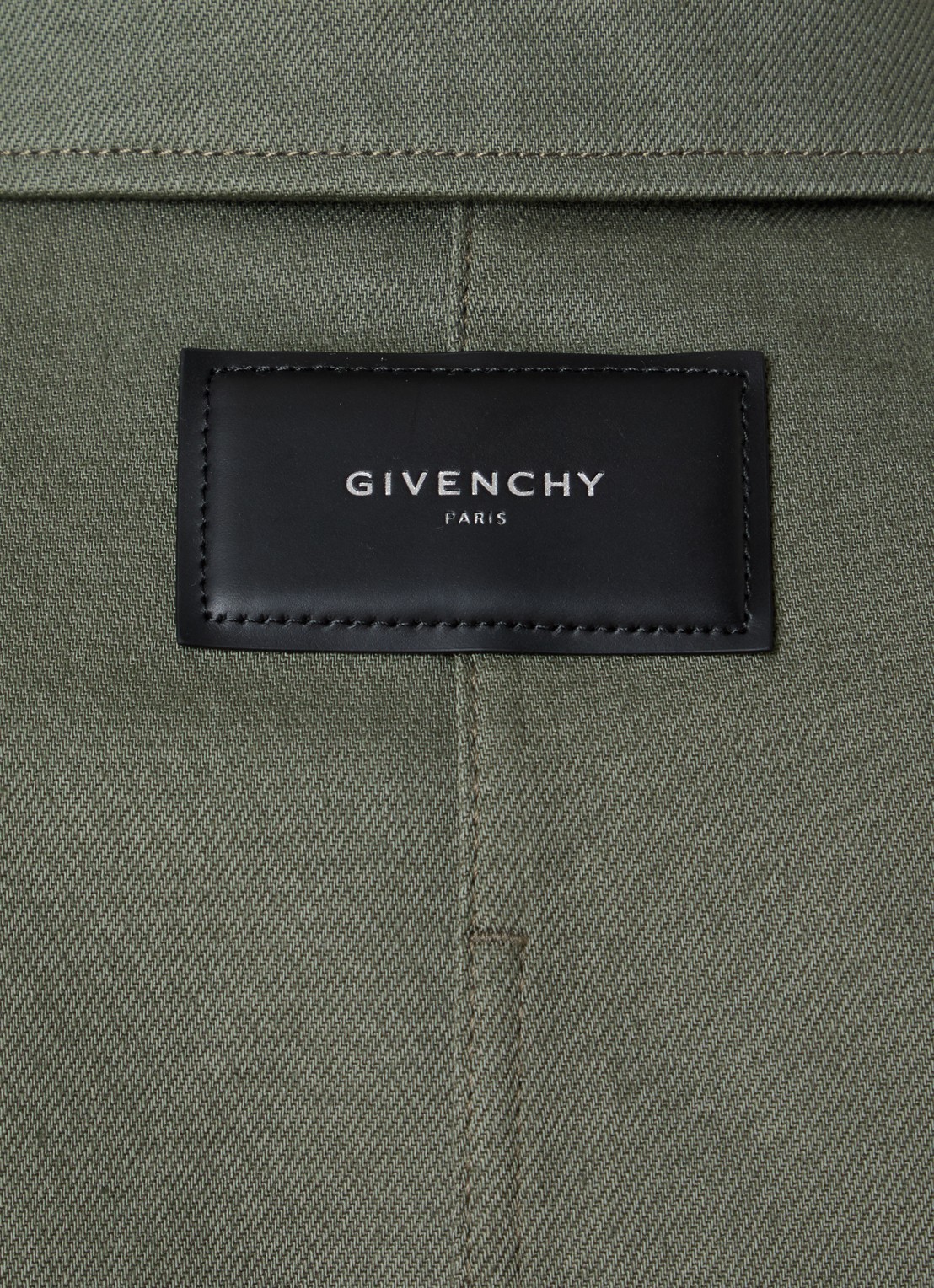 Givenchy Overshirt van denim met opgestikte zak - detail 5 legergroen