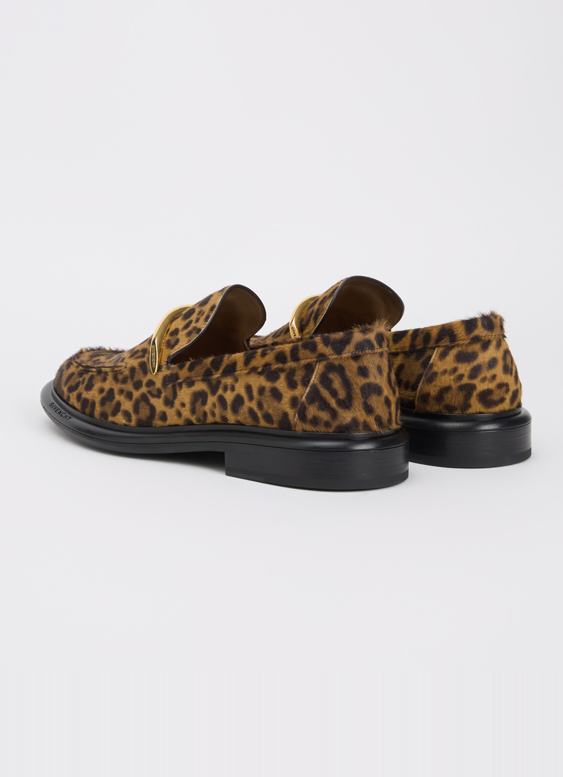 Givenchy Pinch loafer van kalfsleer met ponyhair - achterkant 2 camel