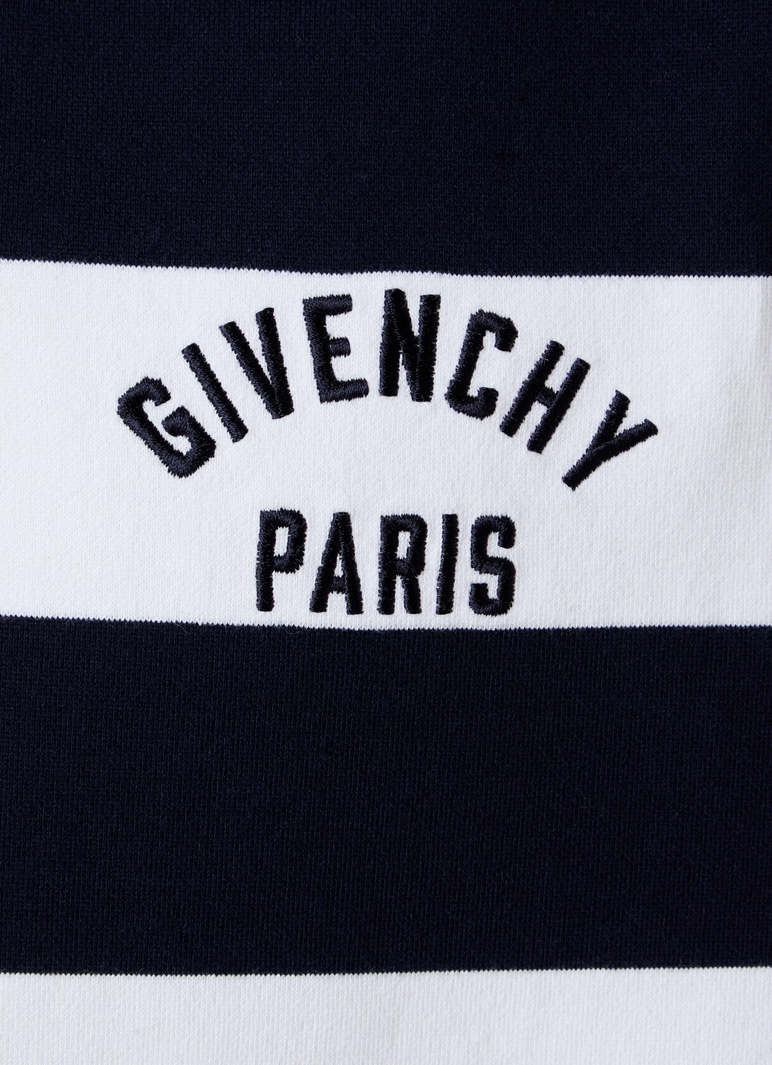 Givenchy Polo met logo en streepprint - detail 2 donkerblauw