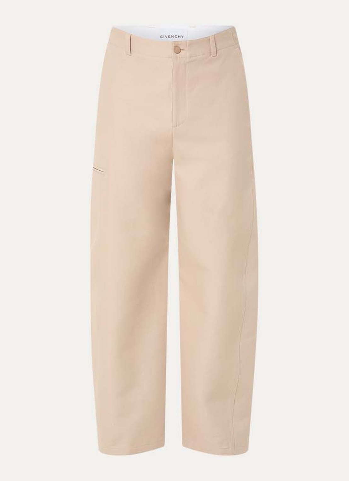 Givenchy Regular fit chino met paspelzak - voorkant beige