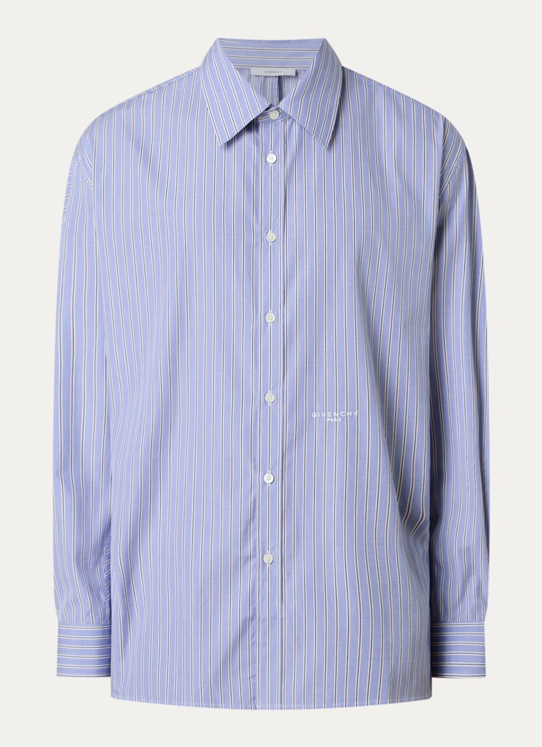 Givenchy Regular fit overhemd met streepprint - voorkant 2 donkerblauw