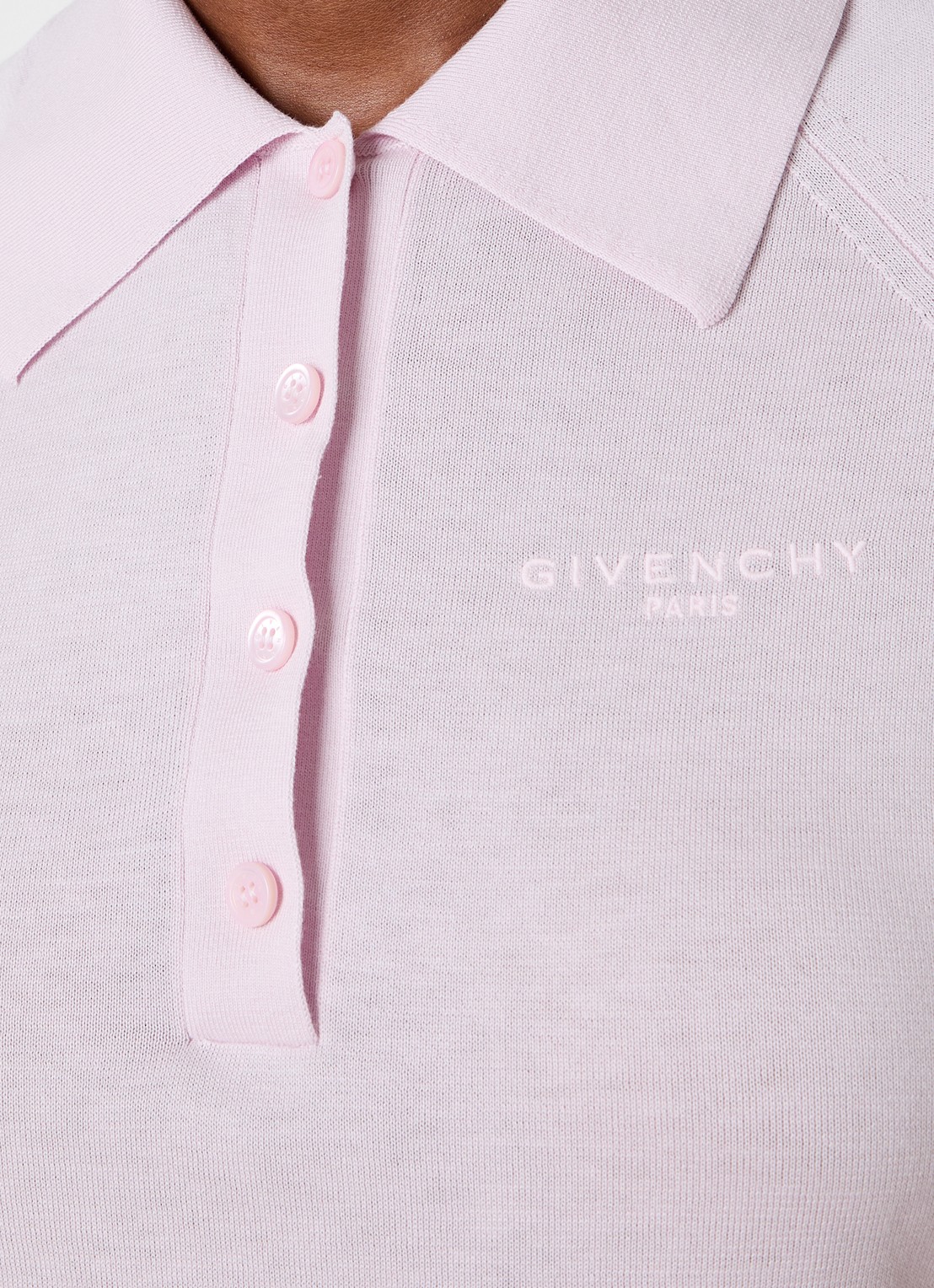 Givenchy Regular fit polo in zijdeblend met logo - detail 4 roze