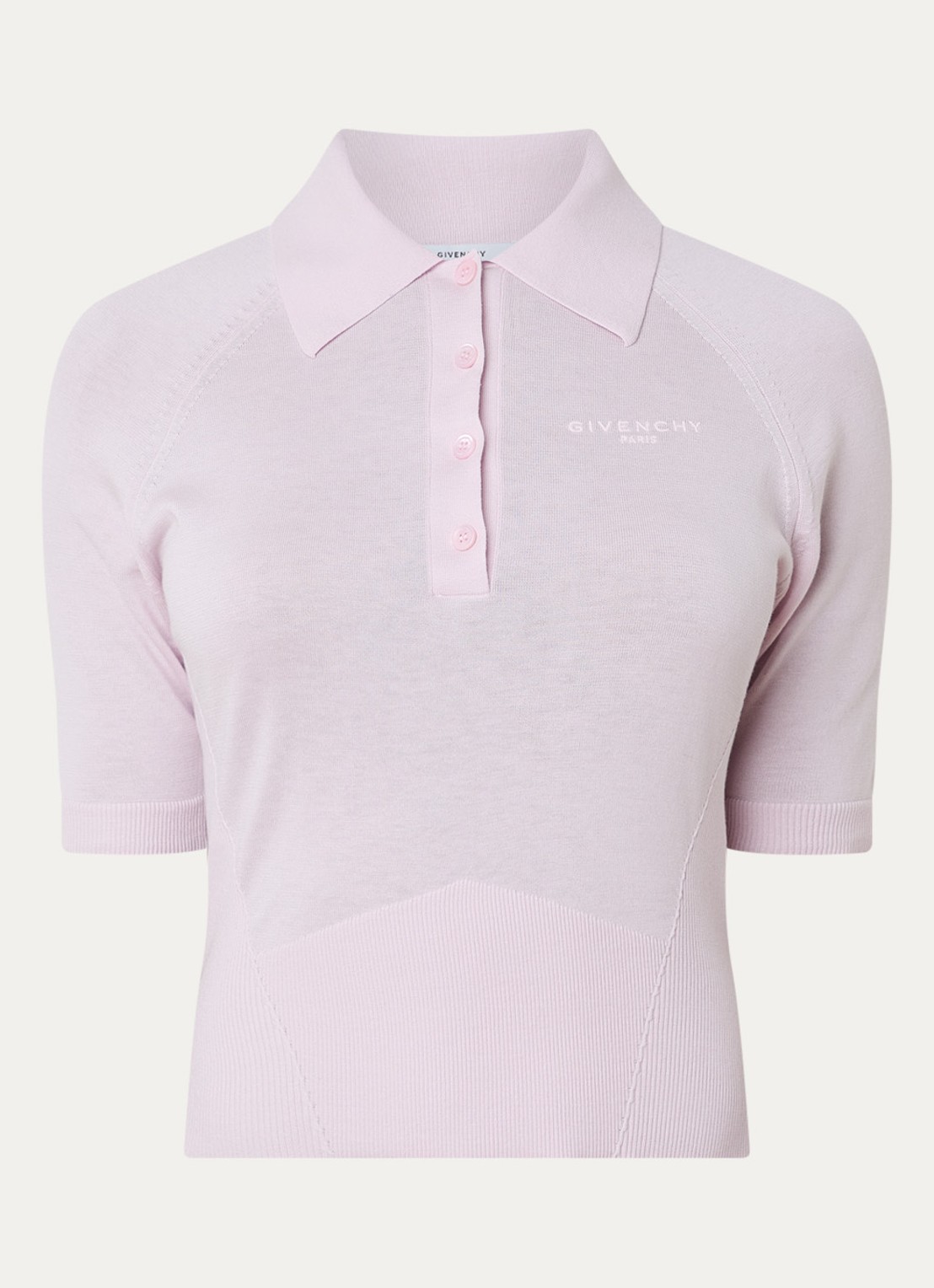 Givenchy Regular fit polo in zijdeblend met logo - voorkant roze