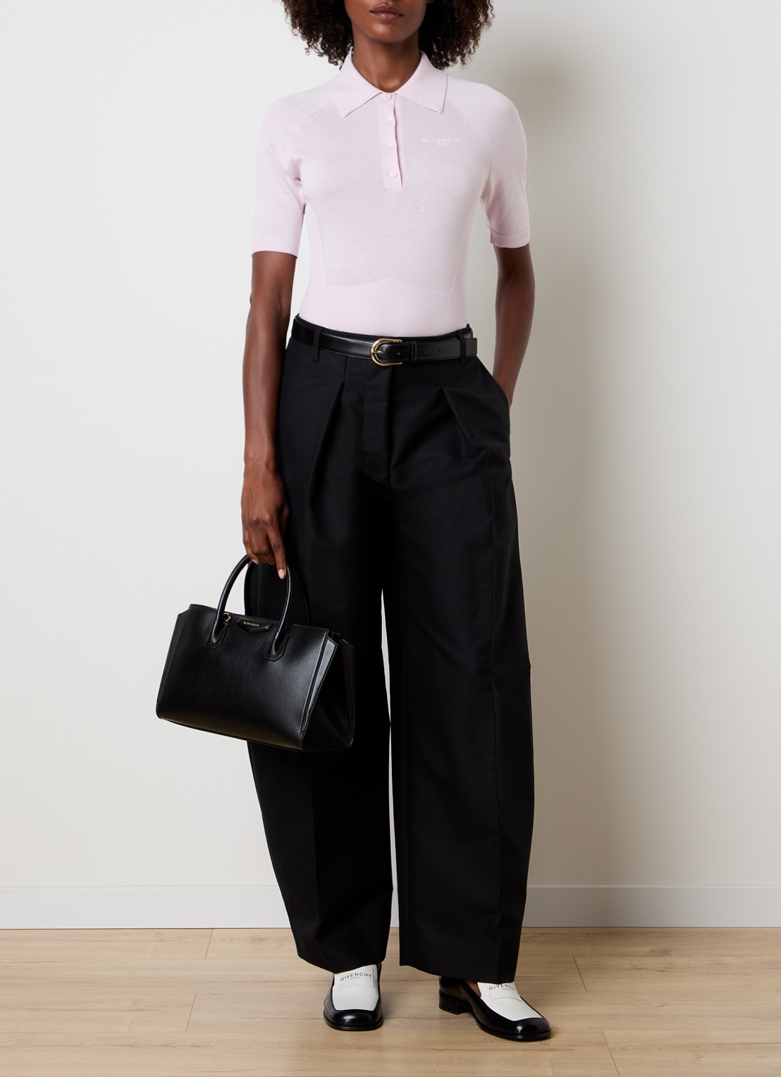 Givenchy Regular fit polo in zijdeblend met logo - voorkant 2 roze