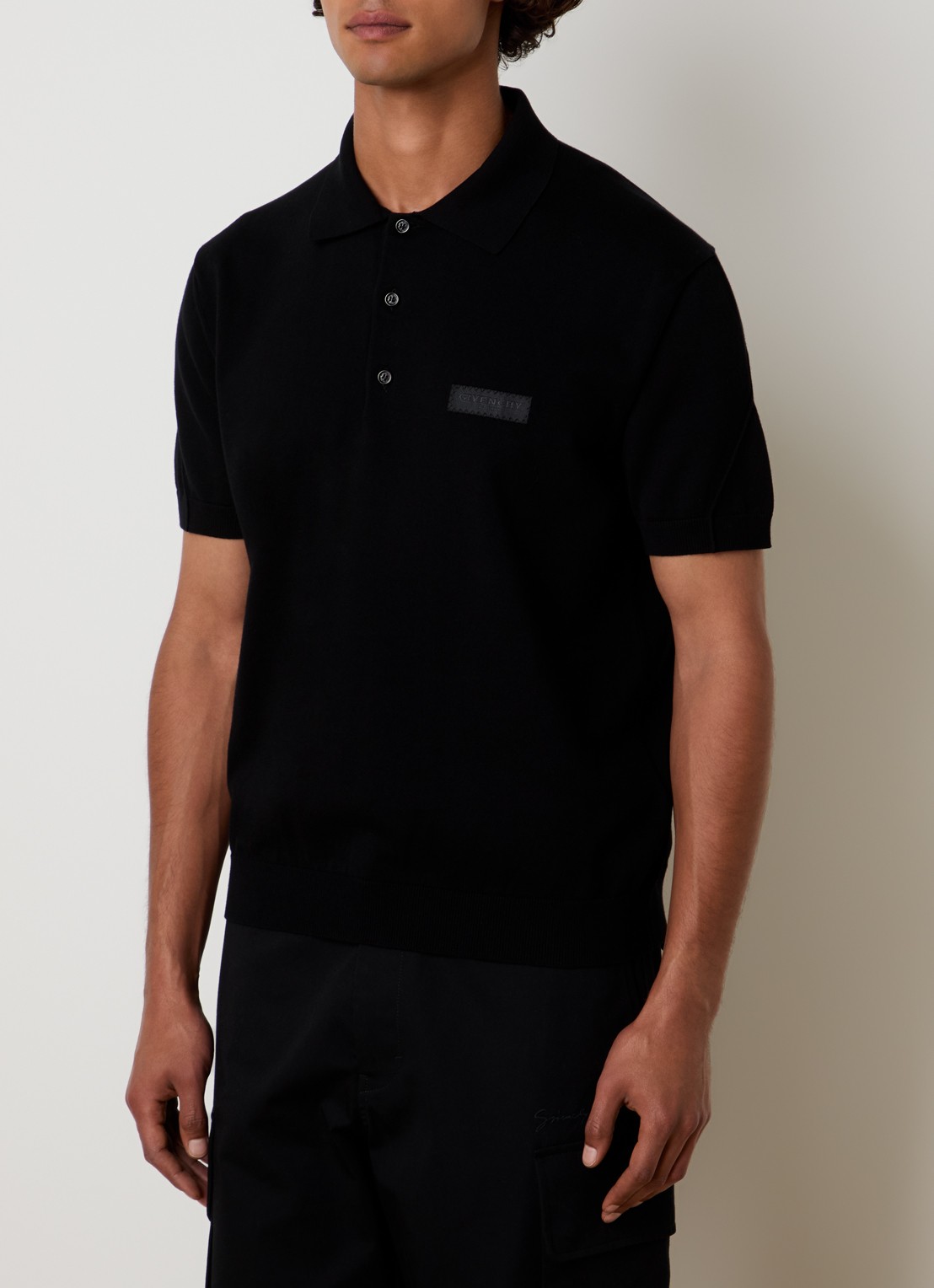 Givenchy Regular fit polo met logoborduring - detail 4 zwart