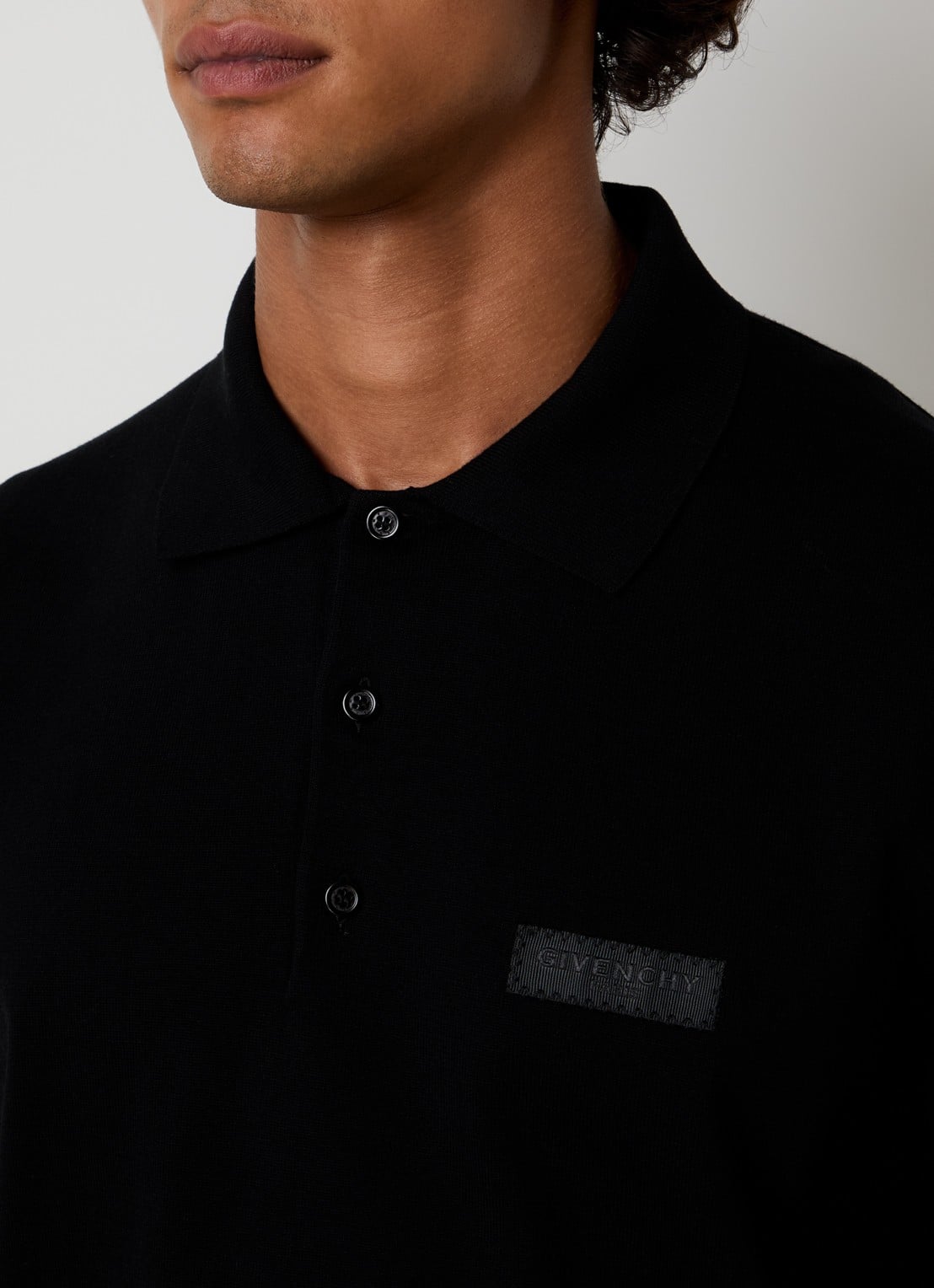 Givenchy Regular fit polo met logoborduring - detail 5 zwart