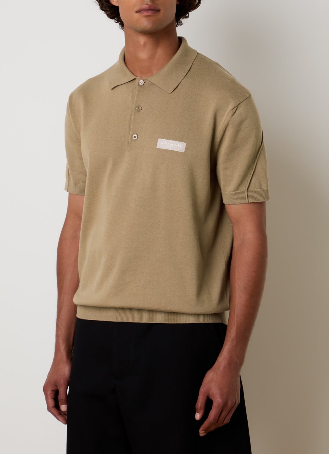 Givenchy Regular fit polo met logoborduring - detail 4 camel