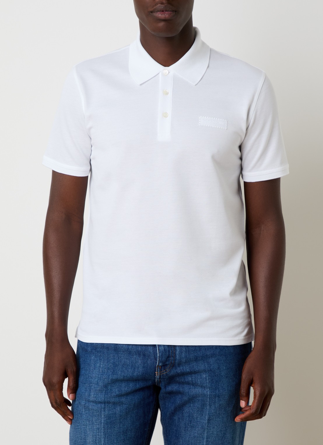Givenchy Regular fit polo van piqué katoen met logo - detail 2 wit