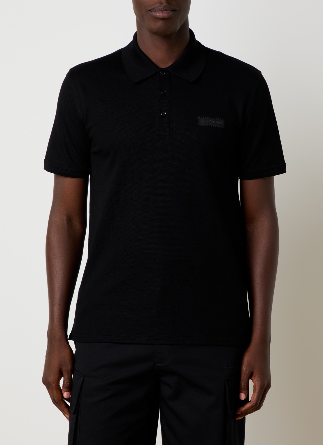 Givenchy Regular fit polo van piqué katoen met logo - detail zwart