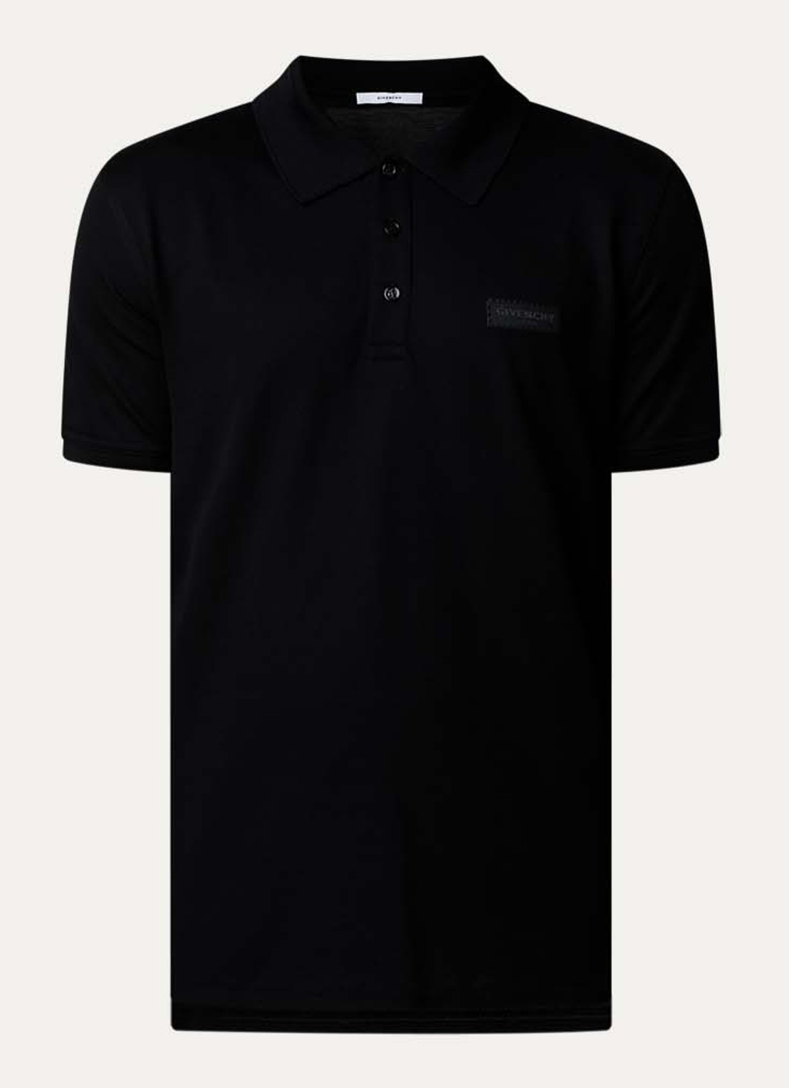 Givenchy Regular fit polo van piqué katoen met logo - voorkant 4 zwart