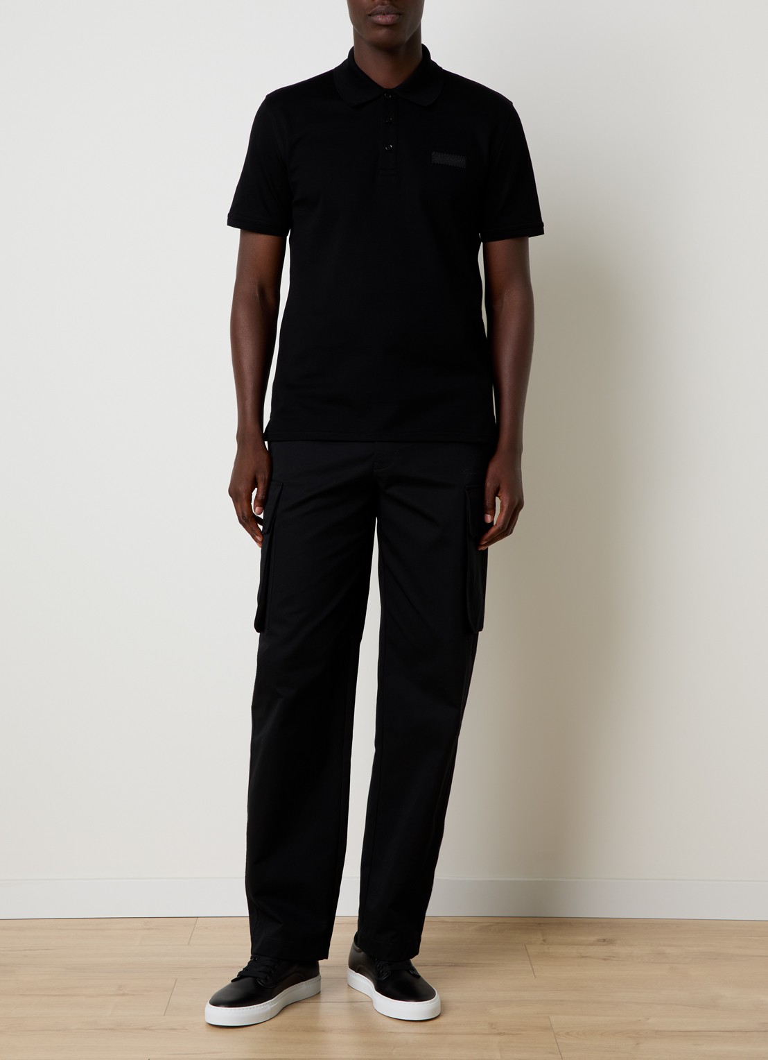 Givenchy Regular fit polo van piqué katoen met logo - voorkant 5 zwart