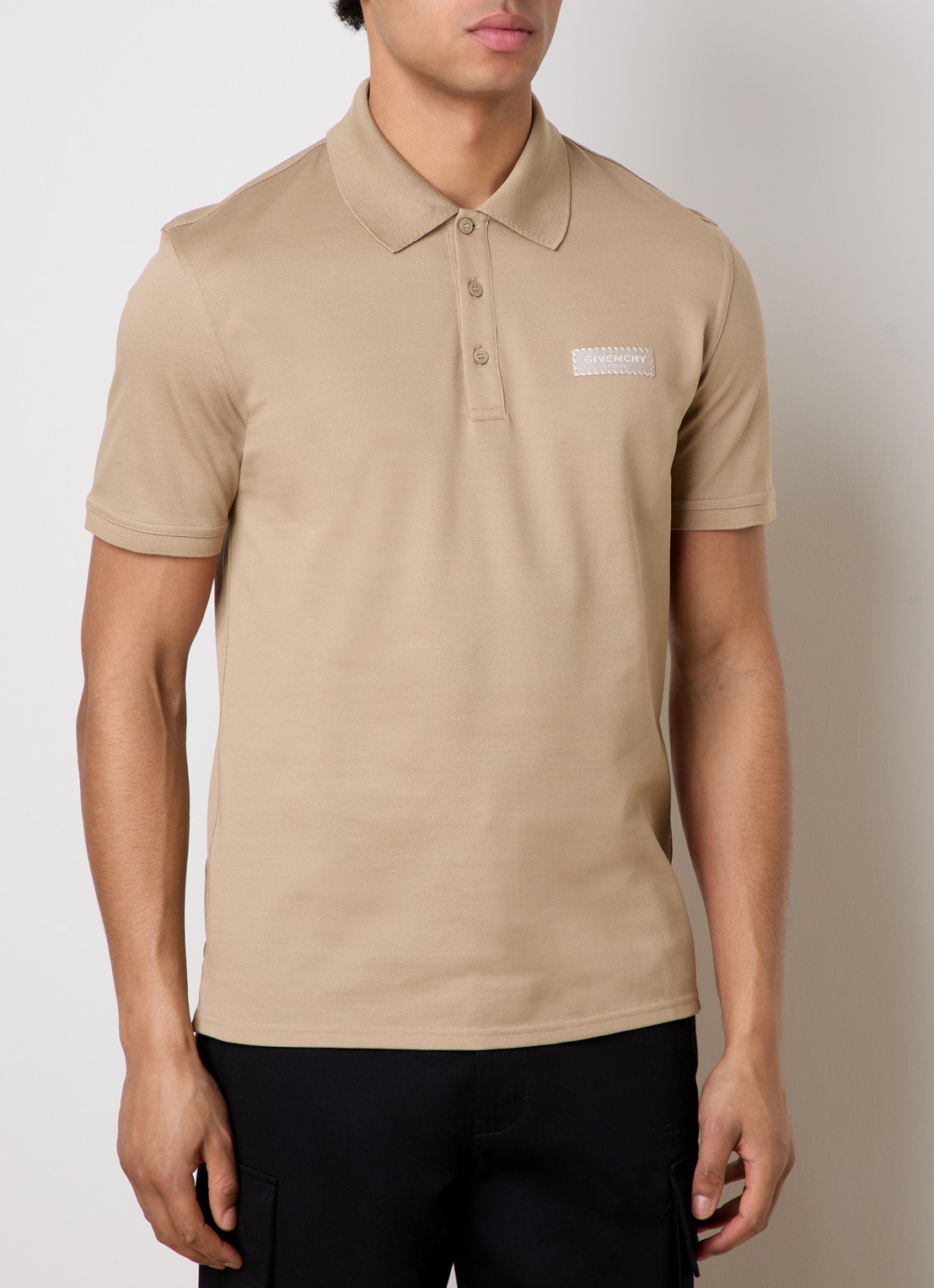 Givenchy Regular fit polo van piqué katoen met logo - detail 3 beige