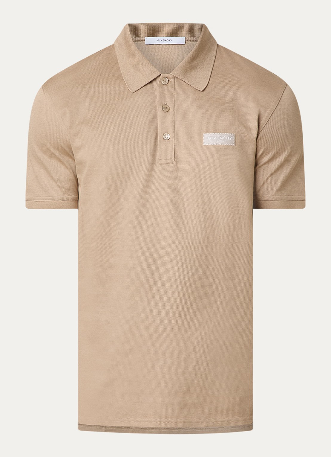 Givenchy Regular fit polo van piqué katoen met logo - voorkant beige