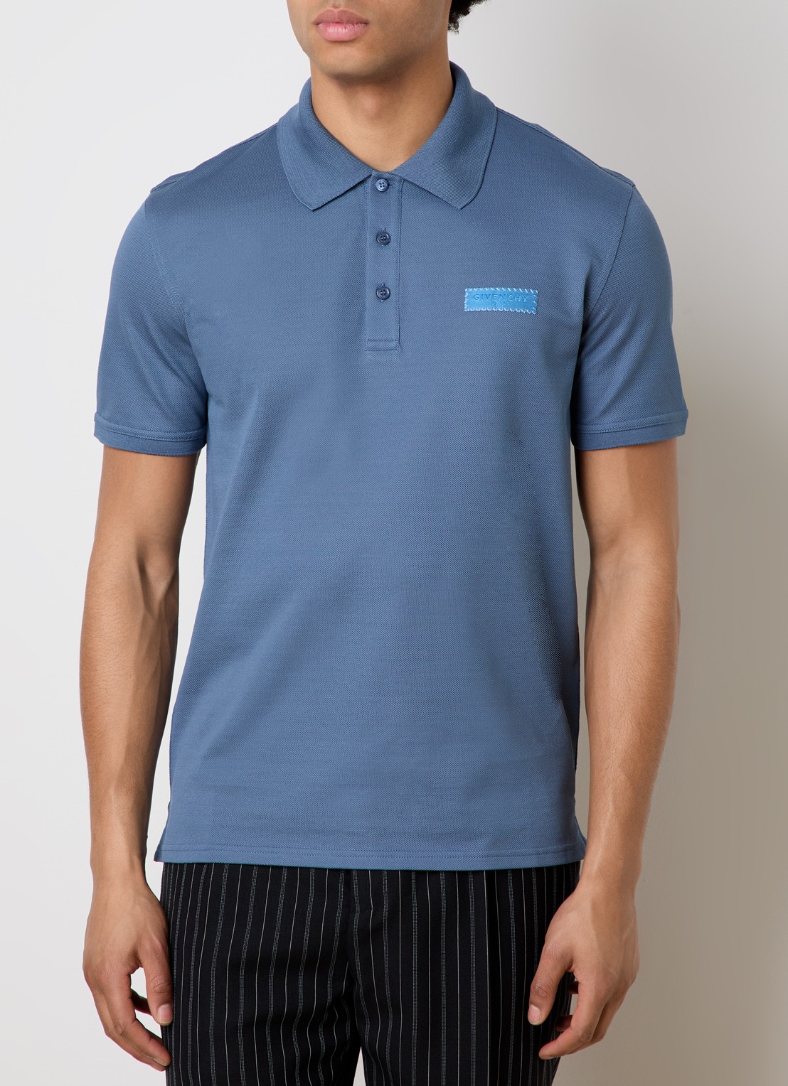 Givenchy Regular fit polo van piqué katoen met logo - detail 4 blauw