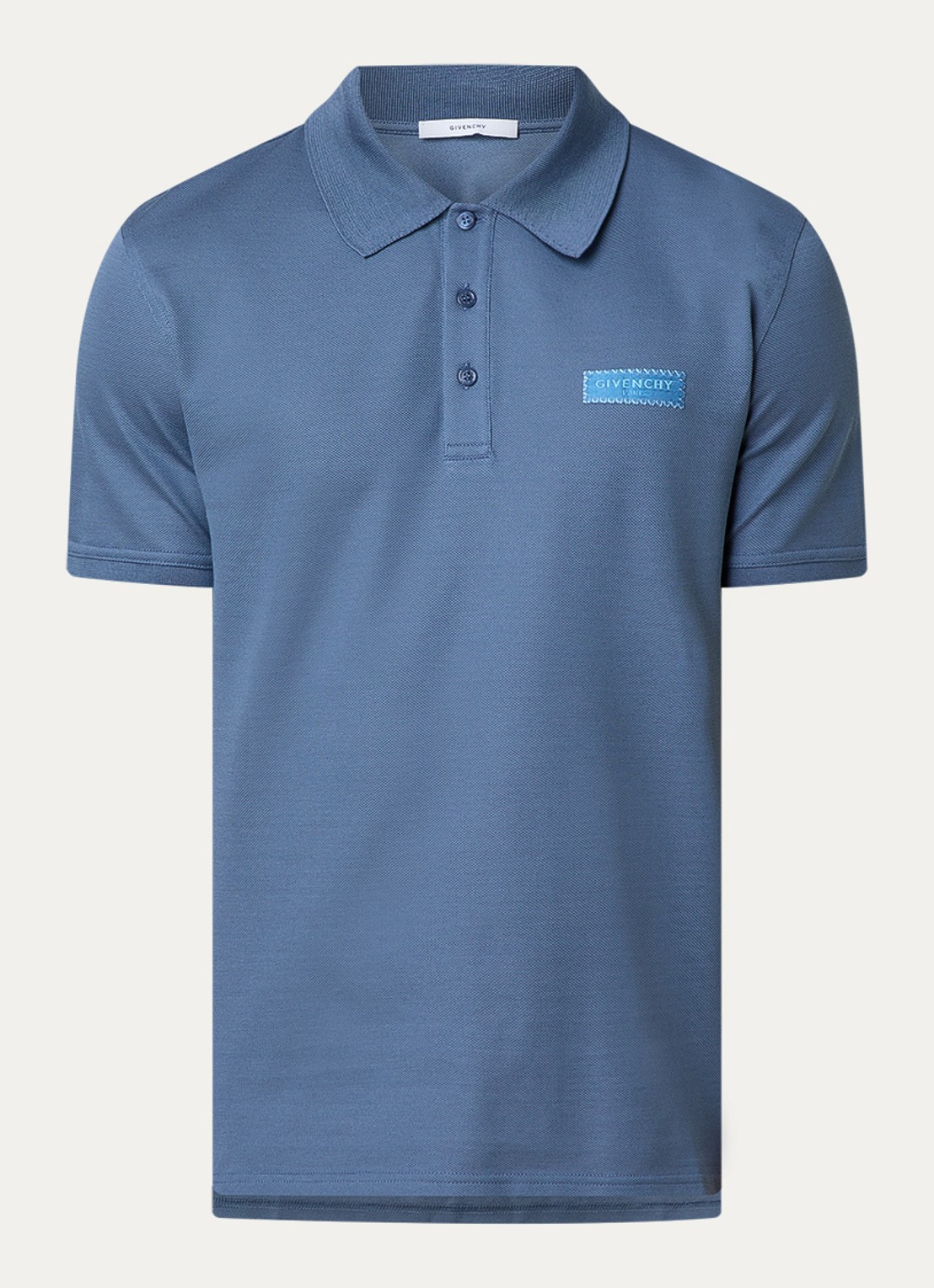 Givenchy Regular fit polo van piqué katoen met logo - voorkant blauw