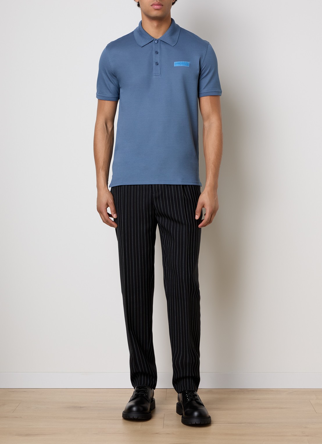 Givenchy Regular fit polo van piqué katoen met logo - voorkant 2 blauw