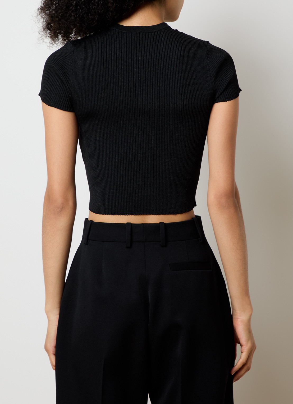 Givenchy Ribgebreide crop top met ingebreid logo - achterkant 5 zwart