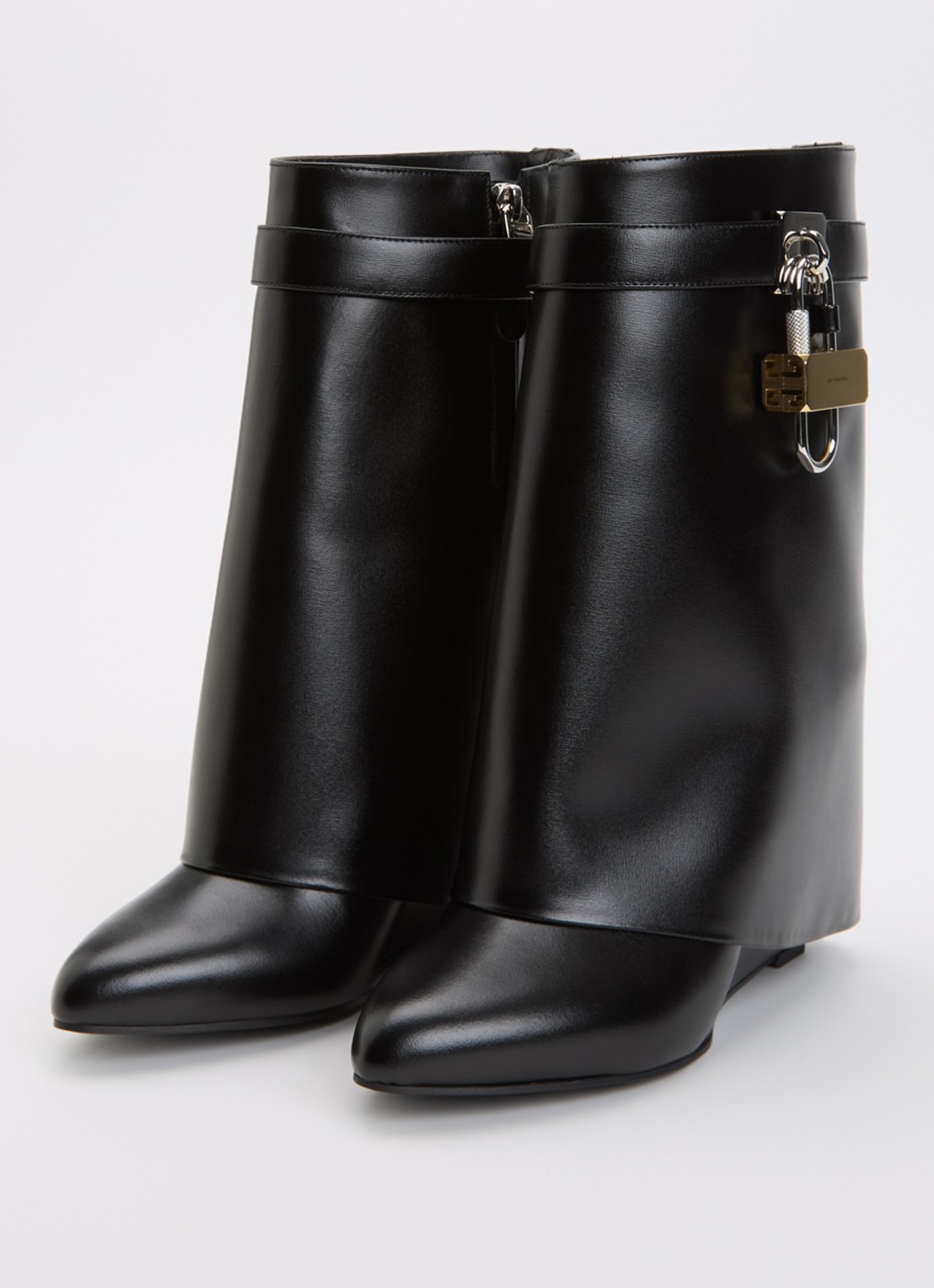 Givenchy Shark Lock enkellaarsje van kalfsleer  - detail 4 zwart
