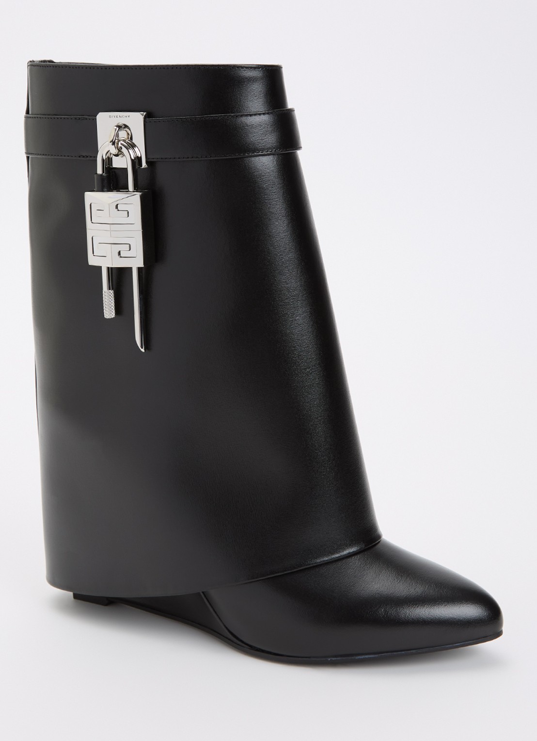 Givenchy Shark Lock enkellaarsje van kalfsleer  - voorkant zwart