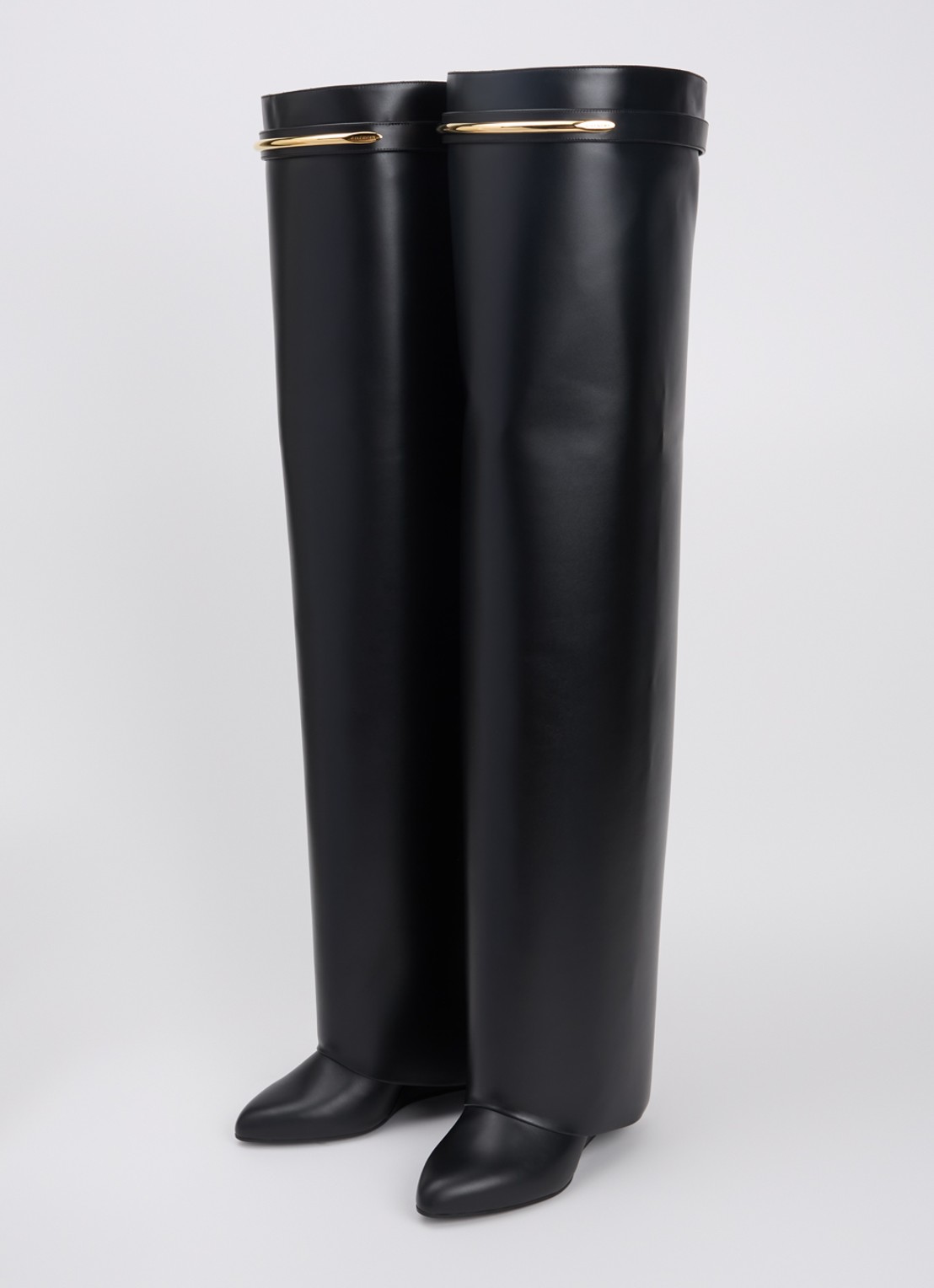 Givenchy Shark Pinch overknee laars van kalfsleer - detail zwart